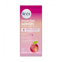 VEET Bandas de Cera Fria Rosto Aroma Nectarina 8 unidades