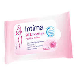Intima Lingettes Hygiène Intime Fraîcheur Longue Durée À L'Extrait D'Hamamélis 20 Lingettes