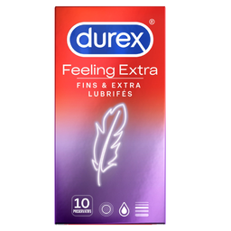 DUREX Préservatif Feeling Extra, la boîte de 10 préservatifs