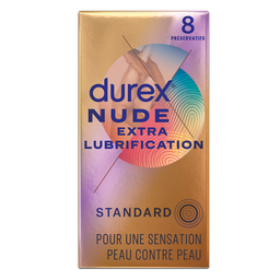 DUREX Préservatifs Nude Extra Lubrifié 8 pièces