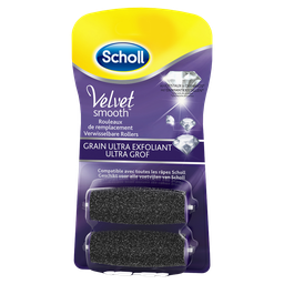SCHOLL Velvet Smooth Replacement Rollers Ultra Exfoliating Diamond Crystals - x2