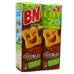 BN biscuits chocolat: les 2 paquets de 295g
