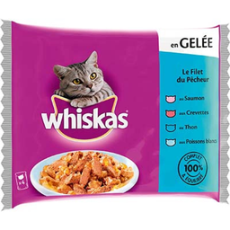 WHISKAS Frescura Em Gelatina Peixe 4x100g