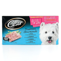 CESAR Tradition Gourmande 4 Variétés P/Chien Barq 4x300 g