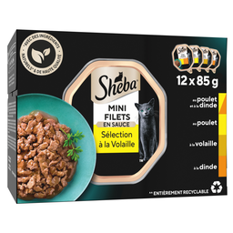 SHEBA Mini Filetes Paté em Molho Aves para Gato 12x85g