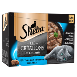 SHEBA Paté para gato com peixe MSC 12 latas de 85 g