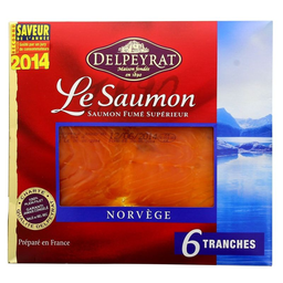 DELPEYRAT Salmão Fumado Origem Noruega 6 Fatias 195 g