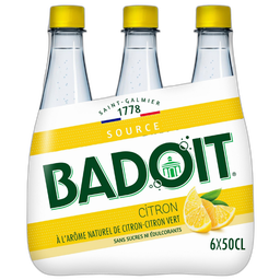 BADOIT Agua con gas aroma natural de limón 6 x 50 cl