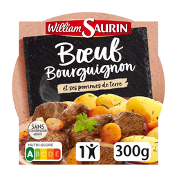 WILLIAM SAURIN Boeuf bourguignon et ses pommes de terre assiette micro-ondable 300 g