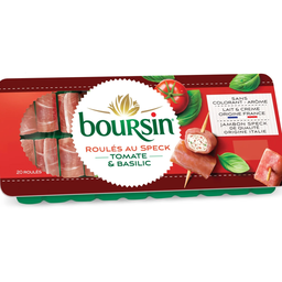 BOURSIN Queijo aperitivo Les Roulés Presunto fumado Tomate e manjericão 100 g