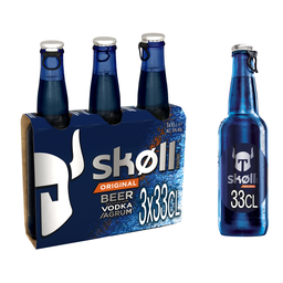 SKOLL Cerveza aromatizada con notas de vodka 3 x 33 cl