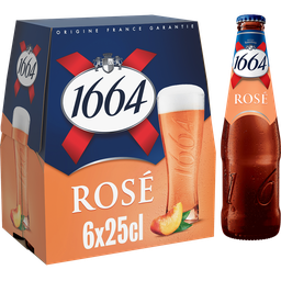 KRONENBOURG Bière aromatisée rosé 1664, 5,5° - Bouteilles 6x25cl
