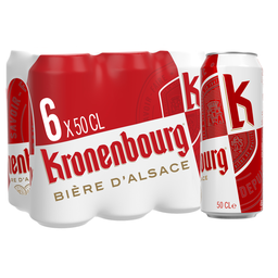 KRONENBOURG Bière Blonde 4,2° 6 canettes de 50 cl