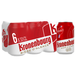 KRONENBOURG Bière blonde 4,2° 6 canettes de 33 cl