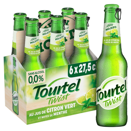 TOURTEL TWIST Bière aromatisée sans alcool au jus de citron vert menthe les 27,5 cl