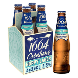 1664 Blonde Beer Création Hoppy Lager 5.5% 4 bottles of 33 cl