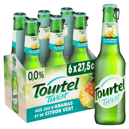 TOURTEL TWIST Bière aromatisée sans alcool au jus d'ananas et citron vert 0,0° 27,5 cl