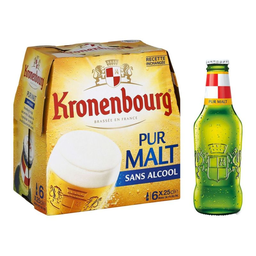 KRONENBOURG Bière Blonde Pur Malt Sans Alcool 0,9% 6x25 cl