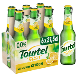 TOURTEL TWIST Boisson aromatisée 0.0% à base de bière sans alcool et au jus de citron 6x27.5 cl