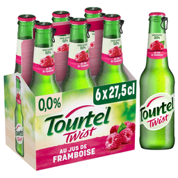 TOURTEL TWIST Boisson aromatisée 0.0% à base de bière sans alcool et au jus de framboise 6x27.5 cl