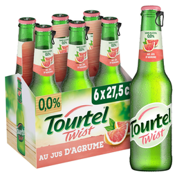TOURTEL TWIST Boisson aromatisée 0.0% à base de bière sans alcool et au jus d'agrume 6x27.5 cl