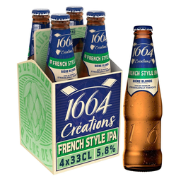 1664 Beer Ipa Créations French Style IPA 5.8° 4 bottles of 33 cl