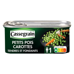 CASSEGRAIN Ervilhas e cenouras com cebolas 130g