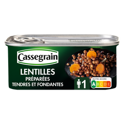 CASSEGRAIN Lentilhas cozinhadas com cebolas e cenouras 130g