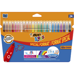 BIC Canetas de Feltro para Colorir Kid Couleur Ponta Média x24