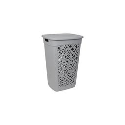 EDA Coffre à Linge Alméria avec Couvercle Gris Béton 60 L