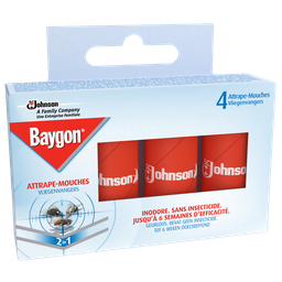 BAYGON Rubans adhésifs anti-mouches efficace 4x6 semaines 4 rubans