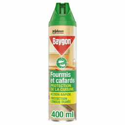 BAYGON Anti-Rampants Spray Fourmis et Cafards Action Rapide Protection Longue Durée 400 ml