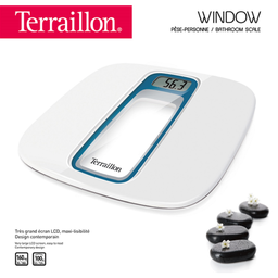 TERRAILLON Pèse-personne électronique / blanc bleu BEA74011BS 160 kg