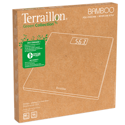TERRAILLON Balance de cuisine plateau bambou new design -LCD rétroé 3 kg