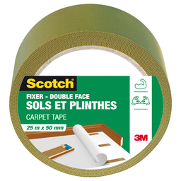 SCOTCH Fixer Double Face Revêtement de Sol et Plinthe 25m x 50mm