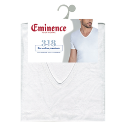 EMINENCE Camiseta hombre blanca cuello en V de algodón Talla XXL