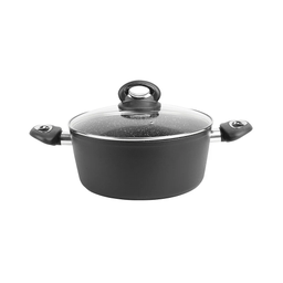 SITRAM Forged Aluminium Casserole GRANITE range black 24cm
