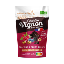 CHARLES VIGNON Céréales muesli croustillant chocolat fruits rouges Bio CHARLES VIGNON