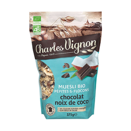 CHARLES VIGNON Muesli Pépites & Flocons Chocolat Noix de coco Bio