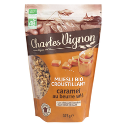 CHARLES VIGNON Muesli bio au caramel beurre salé CHARLES VIGNON sachet 375g