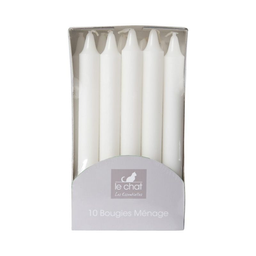 LE CHAT boîte 10 bougies blanches menages