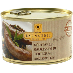 JEAN LARNAUDIE Toulouse sausages with lentils 410 g