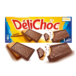 DELICHOC Biscuits chocolat lait 150 g