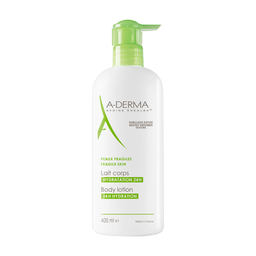 A-DERMA Lait Corps Hydratant Peau Fragile et Délicate Hydratation 24h 400 ml