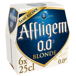 AFFLIGEM Cerveza rubia de abadía sin alcohol 6 x 25 cl