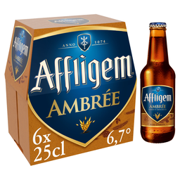 AFFLIGEM Cerveza doble de abadía ámbar 6 x 25 cl