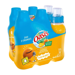 OASIS boisson aux fruits orange pocket: le pack de 6 bouteilles 25cl