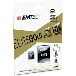 EMTEC MicroSD Card Class 10 Elite Gold UHS-I U1 with Adapter 8 GB