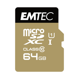 EMTEC microSD Memory Card Class10 Gold+ 64GB