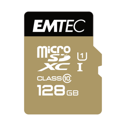EMTEC microSD Memory Card 128GB UHS-I U1 EliteGold